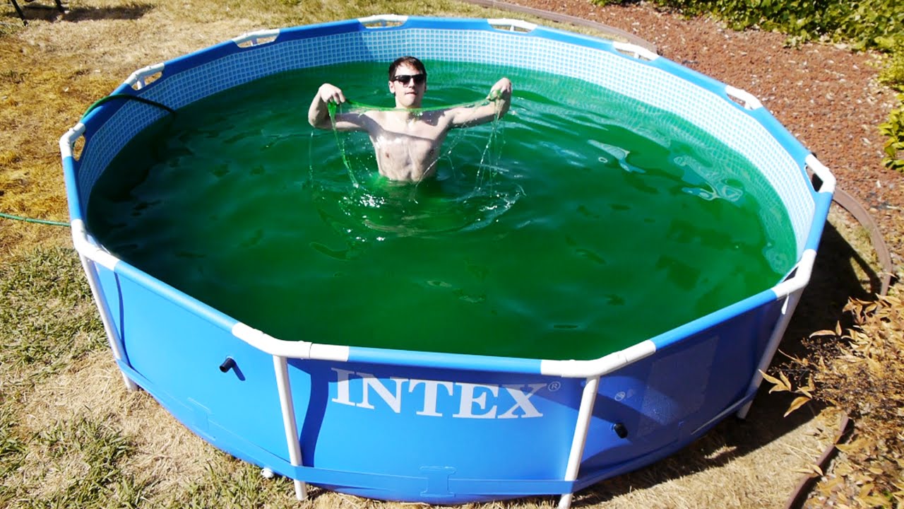 Taking a Bath in a Giant 1,500 Gallon Gooey Slime Baff Swimming Pool!
