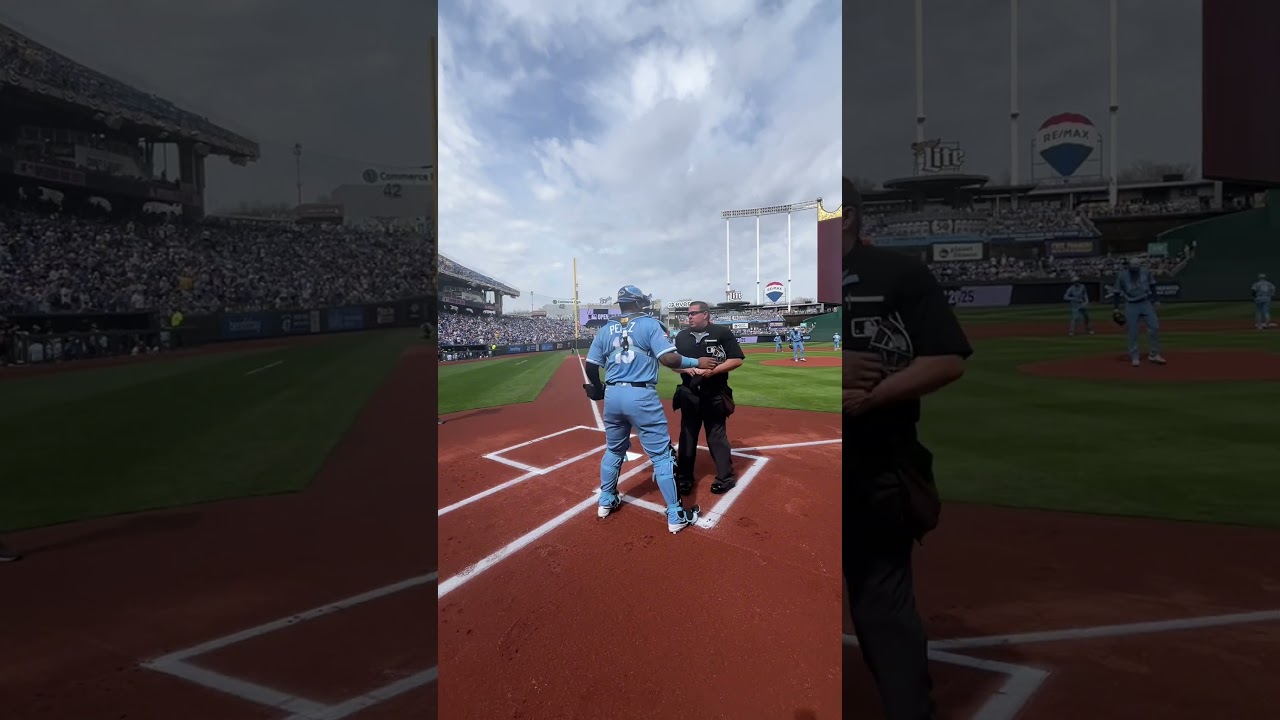 Taking the Field with Salvador Perez on Opening Day #kansascityroyals #pov #openingday #MLB #runout