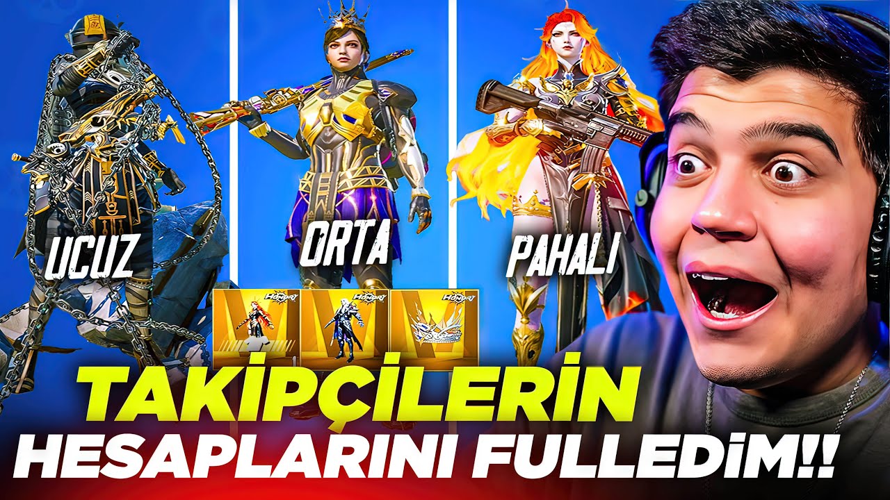 TAKİPÇİLERİN HESAPLARINI FULLEDİM!! BÜTÜN NİHAİLERİ ÇIKARDIK 😱 UCUZ, ORTA, PAHALI | PUBG Mobile