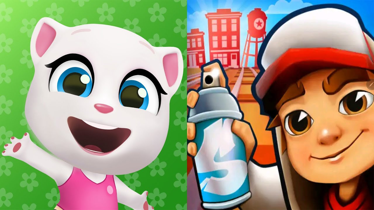 Talking Tom Gold Run vs Subway Surfers - Burger King Challenge Gameplay