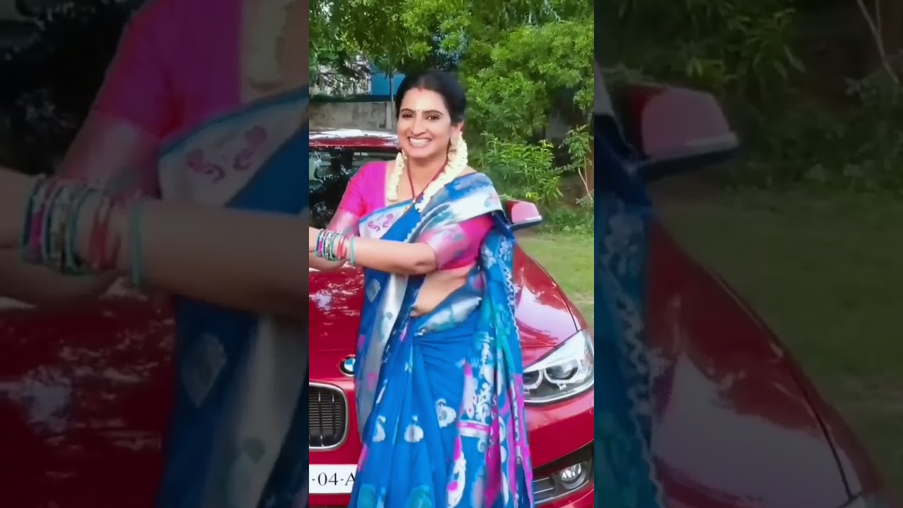 Tamil serial actress Sujitha Danush hot rare saree navel show #sujitha #navel #pandiyanstoresmullai