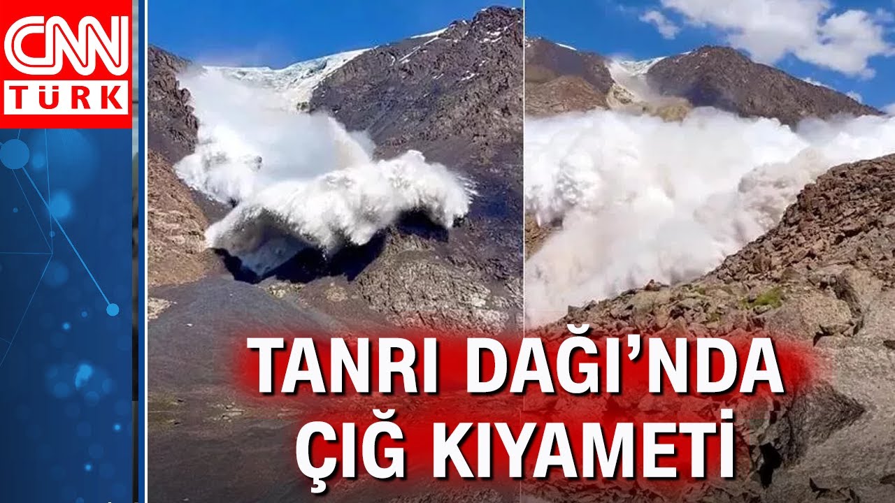 Tanrı Dağı'ndaki çığ anı kamerada