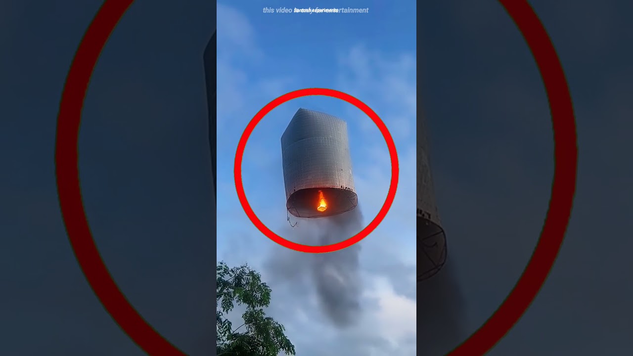 Tarpaulin Balloon Rises to the Sky… Then BOOM! 💥🔥 #shorts