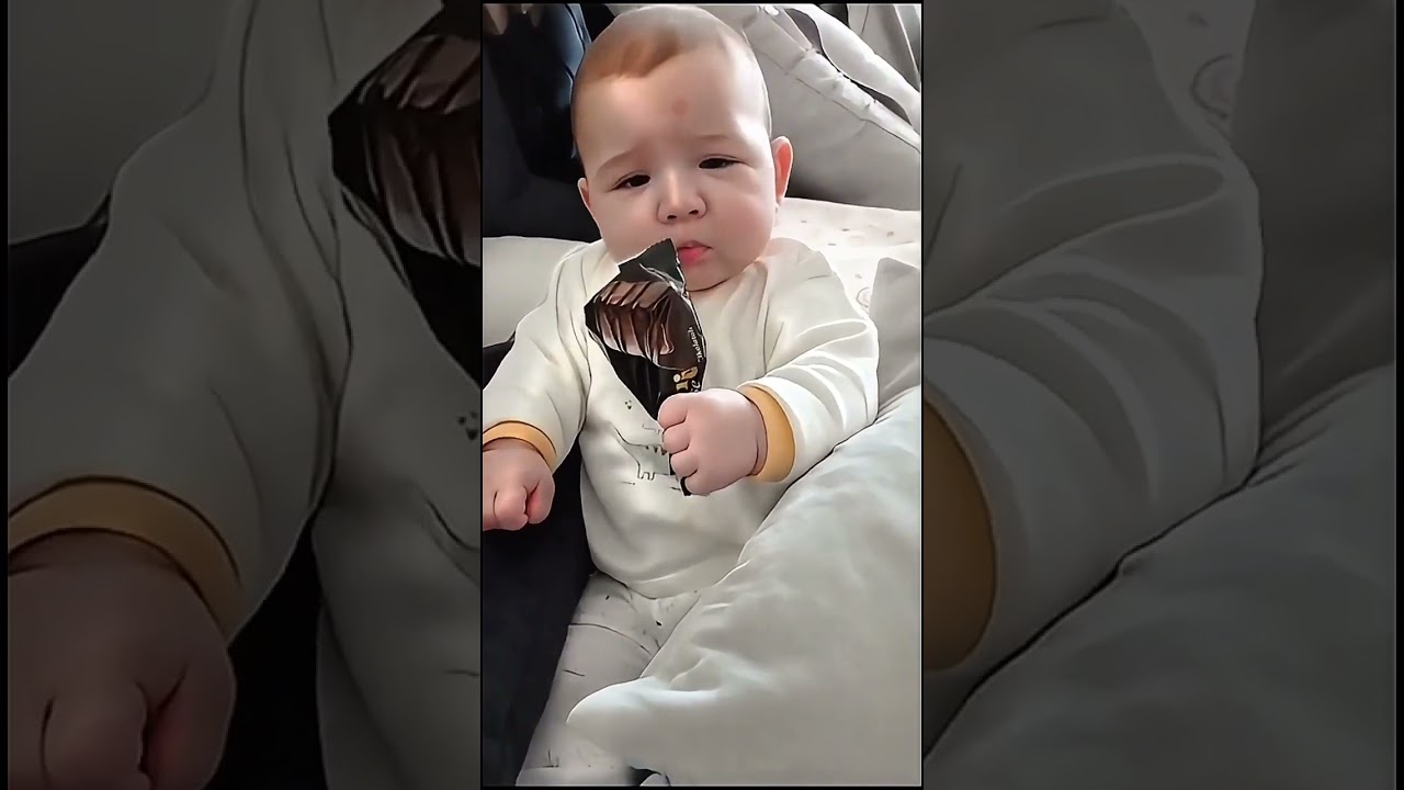 Tatlı bebek ilk kez çikolata deniyor