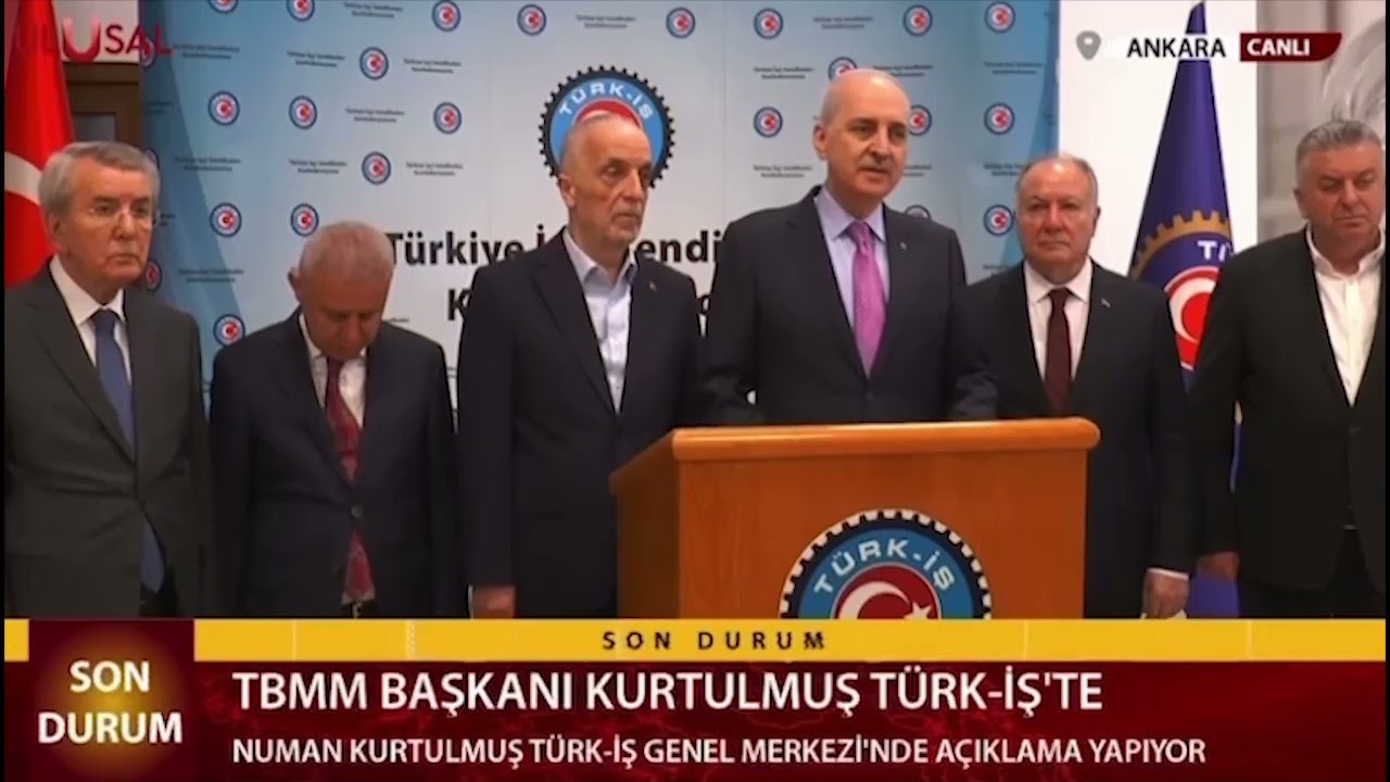 TBMM Başkanı Sayın Numan KURTULMUŞ Konfederasyonumuz TÜRK-İŞ'i Ziyaret Etti