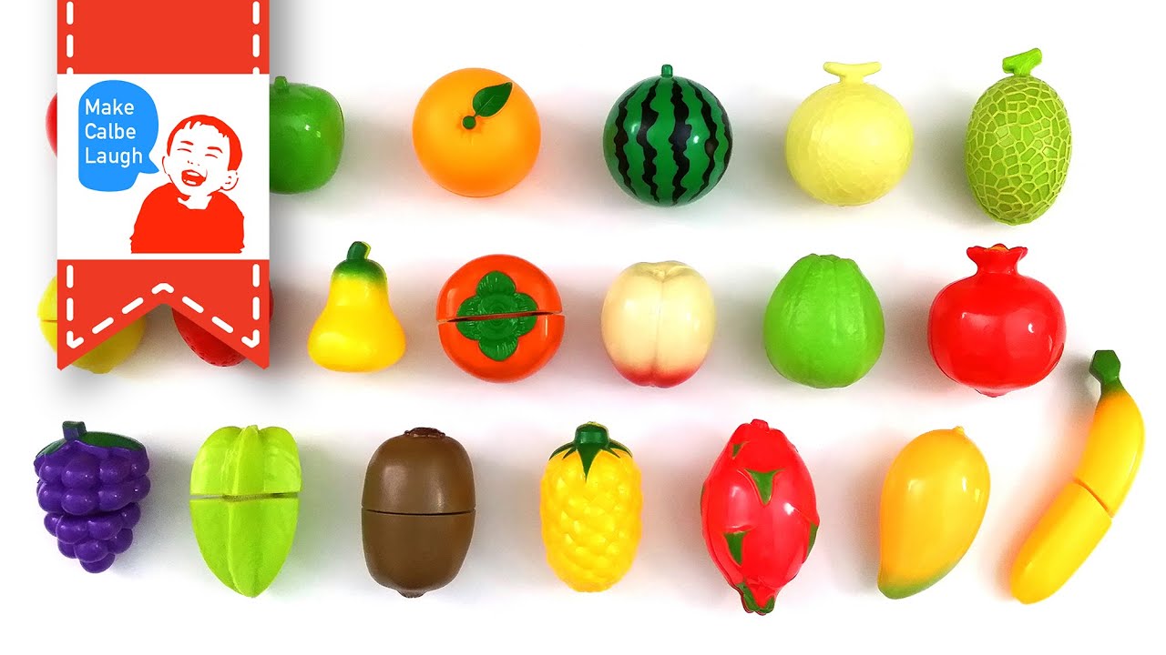 Teaching fruit to children with Velcro Fruit Toy Cutting Plastic Cooking Playset