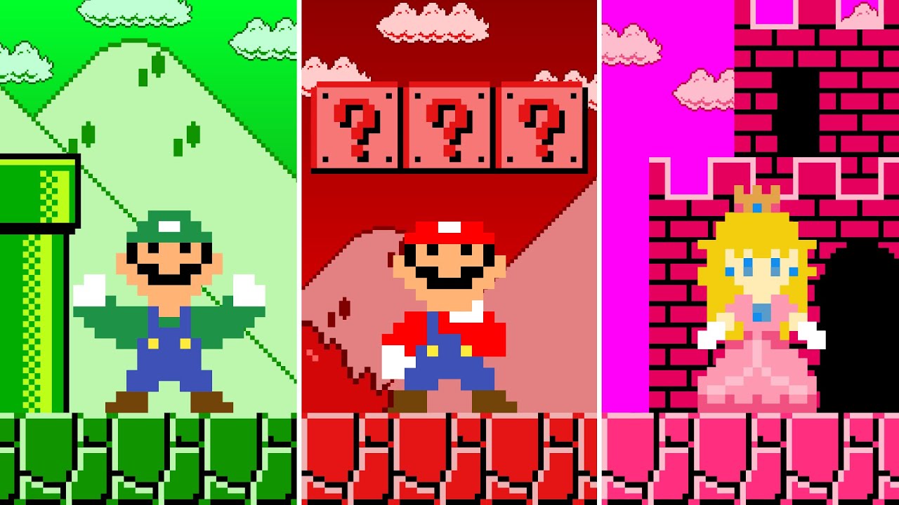 Team Mario Ussing Only One Color Tried to Beat Super Mario Bros.!