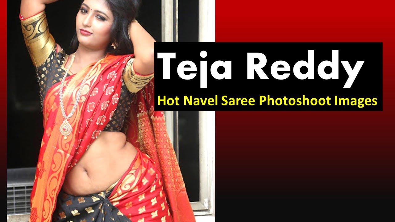 Teja Reddy Hot Navel Saree Photoshoot Images