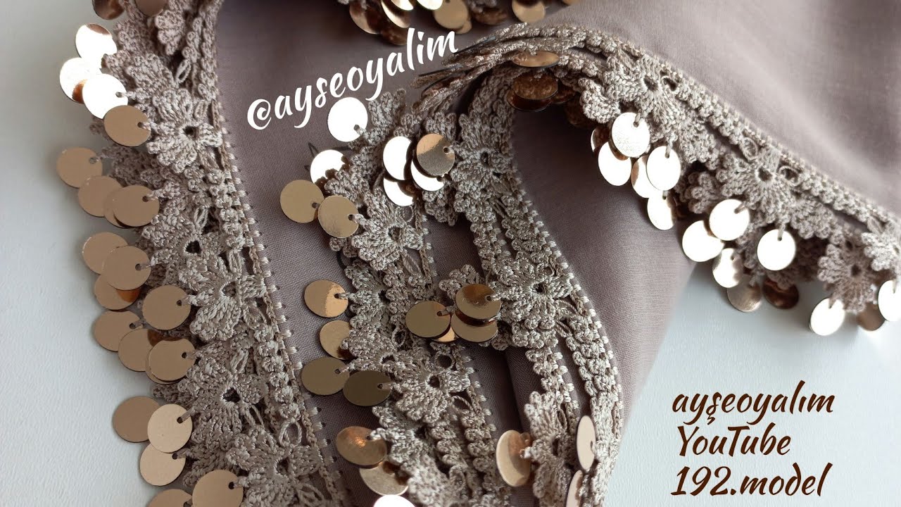Tek sırada biten tek renk oldukça kibar pullu tığ oyası (@ayseoyalim )192.model