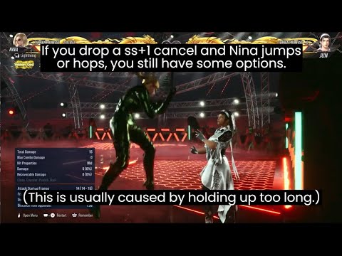 Tekken 8 Nina Strategy - How to adapt after dropping a Snakeshot (ss+1) cancel