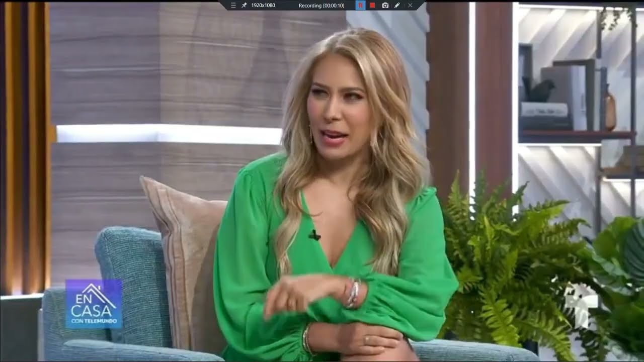 Telemundo Jimena Gallego Smoking Hot Legs & More in aGreen Mini!