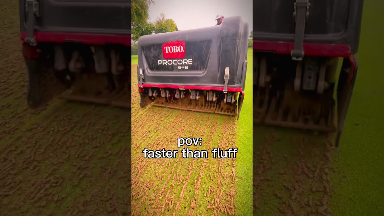 Tell me what’s faster! #Toro #lawncare #aeration #thatch #organicmatter #agronomy