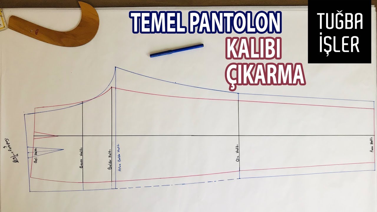 Temel Pantolon Kalıbı Çıkarma - Basit Pantolon Kalıbı Çizimi (KENDİN YAP) | Tuğba İşler