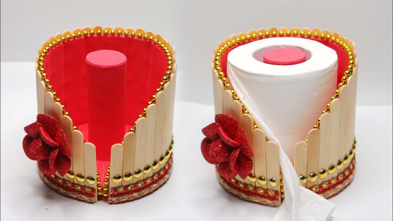 Tempat tisu roll dari Stik Es Krim ! Ide kreatif Stik Es Krim