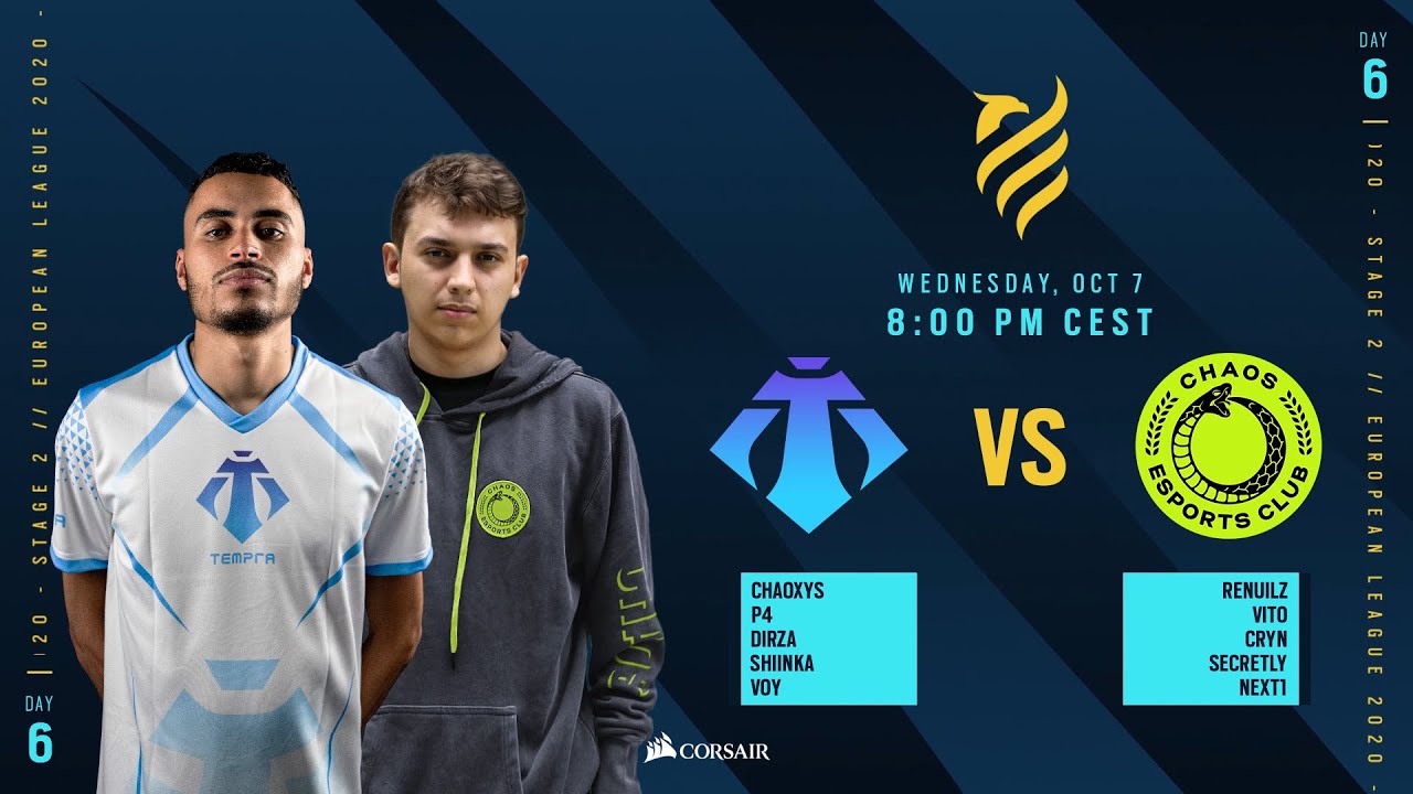 Tempra vs Chaos EC // Rainbow Six European league 2020 - Stage 2 - Playday #6