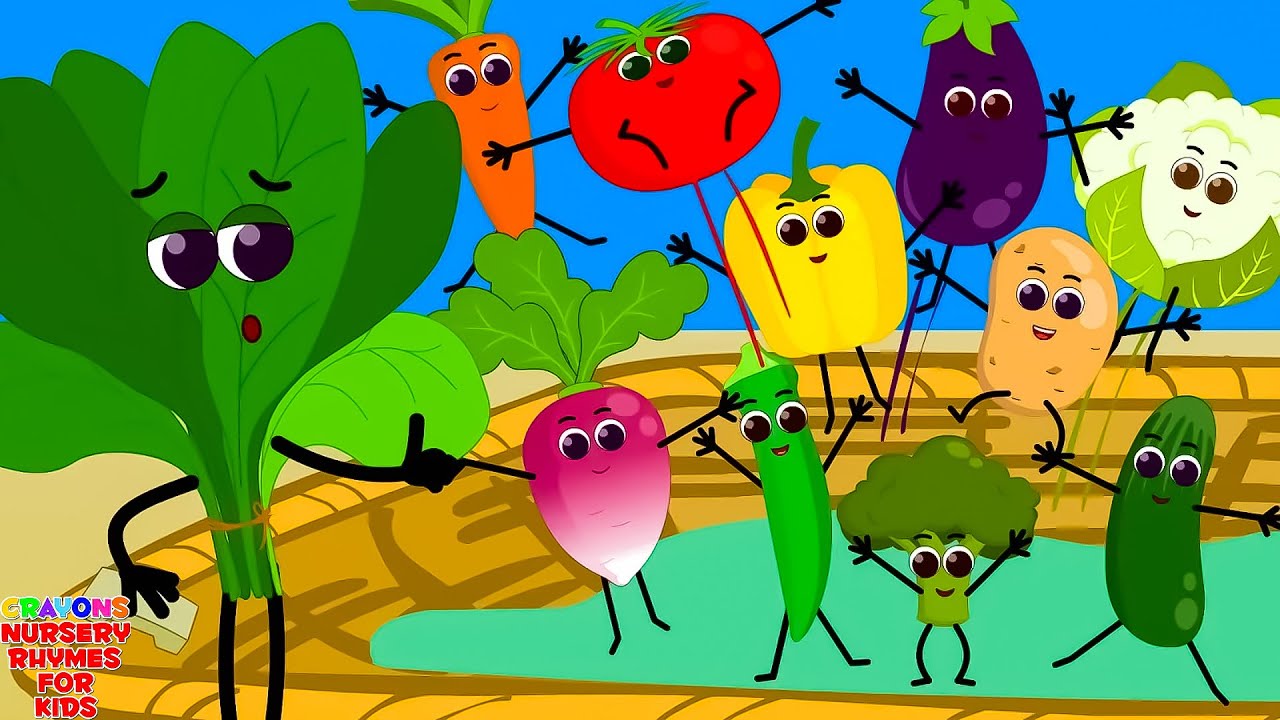 Ten Little Vegetables - Learn Vegetables with Nursery Rhyme and Kids Song