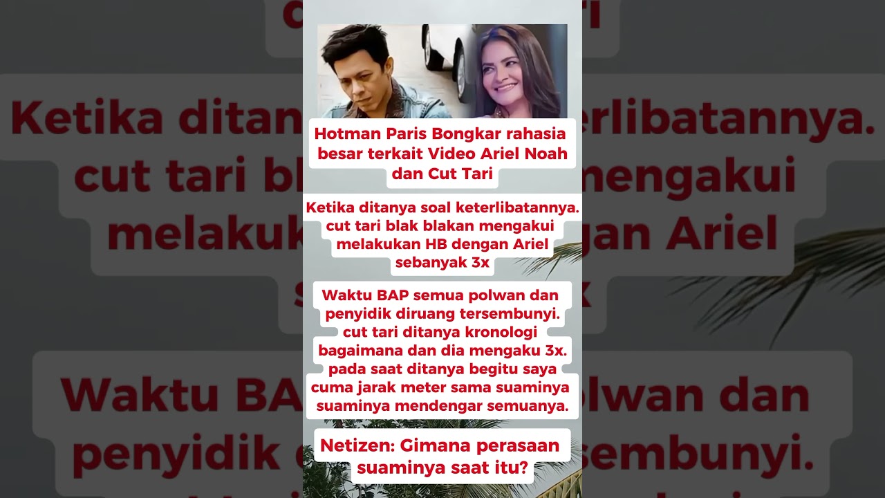 TERBONGKAR! Cut Tari Ternyata… Hotman Paris Ungkap Semua! #cuttari #arielnoah #trendingshorts #fyp