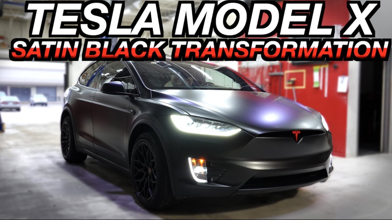 Tesla Model X: Satin Black Vinyl Wrap Transformation | EVS Vlog