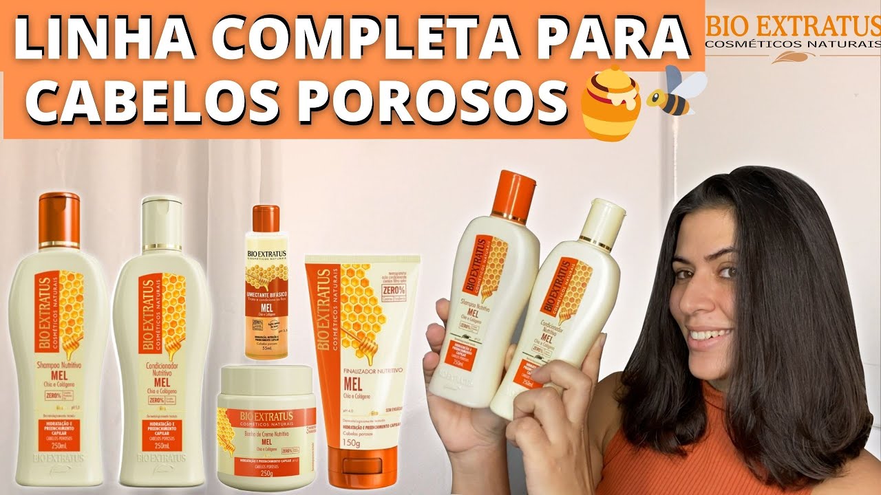 TESTEI A LINHA MEL LANÇAMENTO DA BIO EXTRATUS - TRATAMENTO PARA CABELOS POROSOS | Larisse Gama
