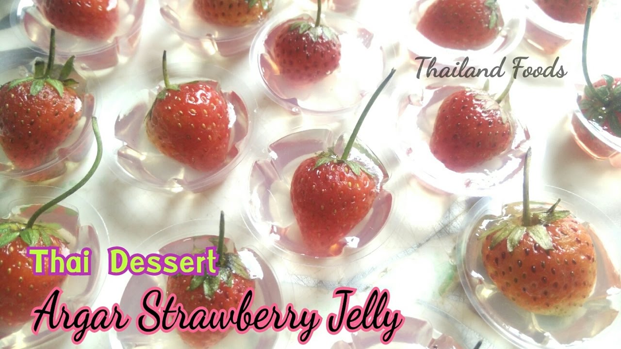 Thai Foods | Agar Strawberry Jelly | Thai dessert