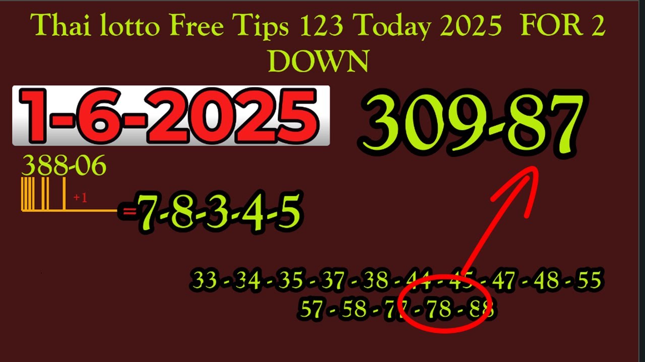 Thai lotto Free Tips 123 Today 2025  FOR 2 DOWN By, InformationBoxTicket