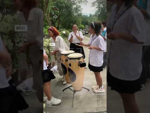 Thai students show prowess in playing drums