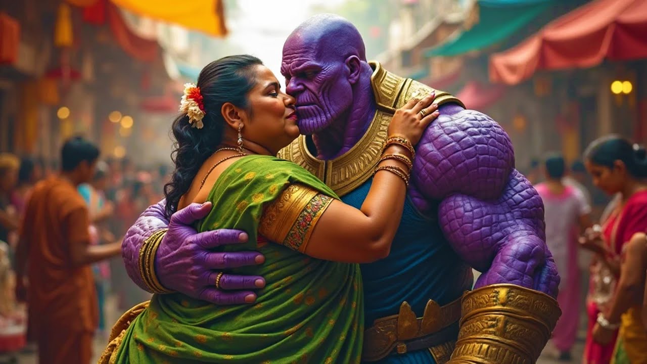 Thanos Kissing With Plus Size Big Ass Chubby Sexy Aunty In The Indian Market