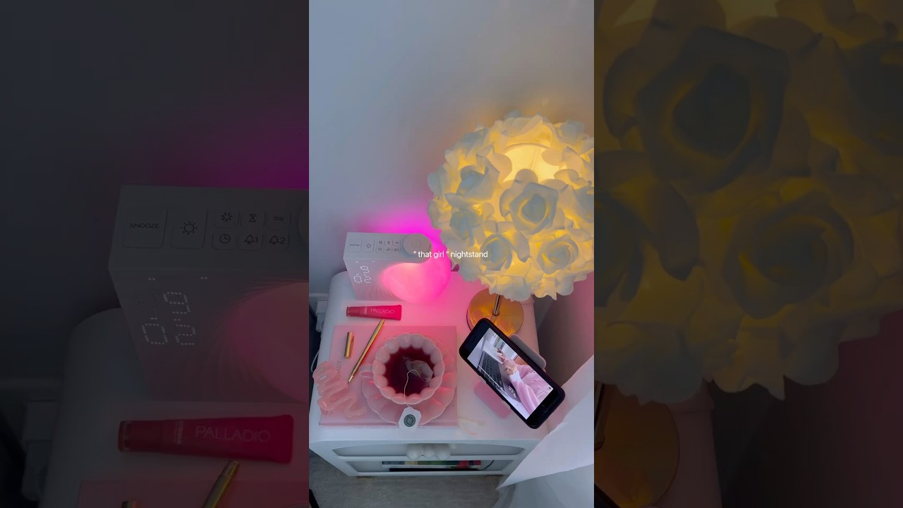 That girl nightstand 💓☕️#aesthetic #girlaesthetic #pinkaesthetics #cozygirl #girlnight #girlygirl