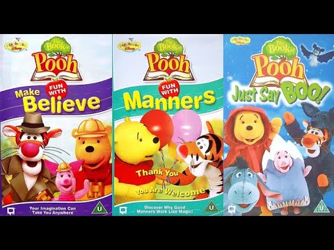 The Book of Pooh - Fun with Make Believe, Fun with Manners and Just Say BOO! (2003, UK VHS)
