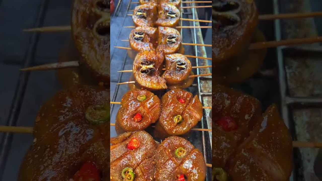 The braised big pig nose is full of collagen. How many can you eat? Barbecue training Barbecue S