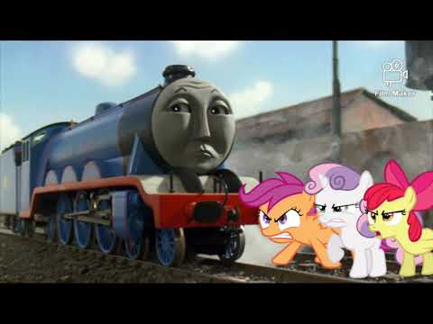 The cutie mark crusaders scolding Gordon