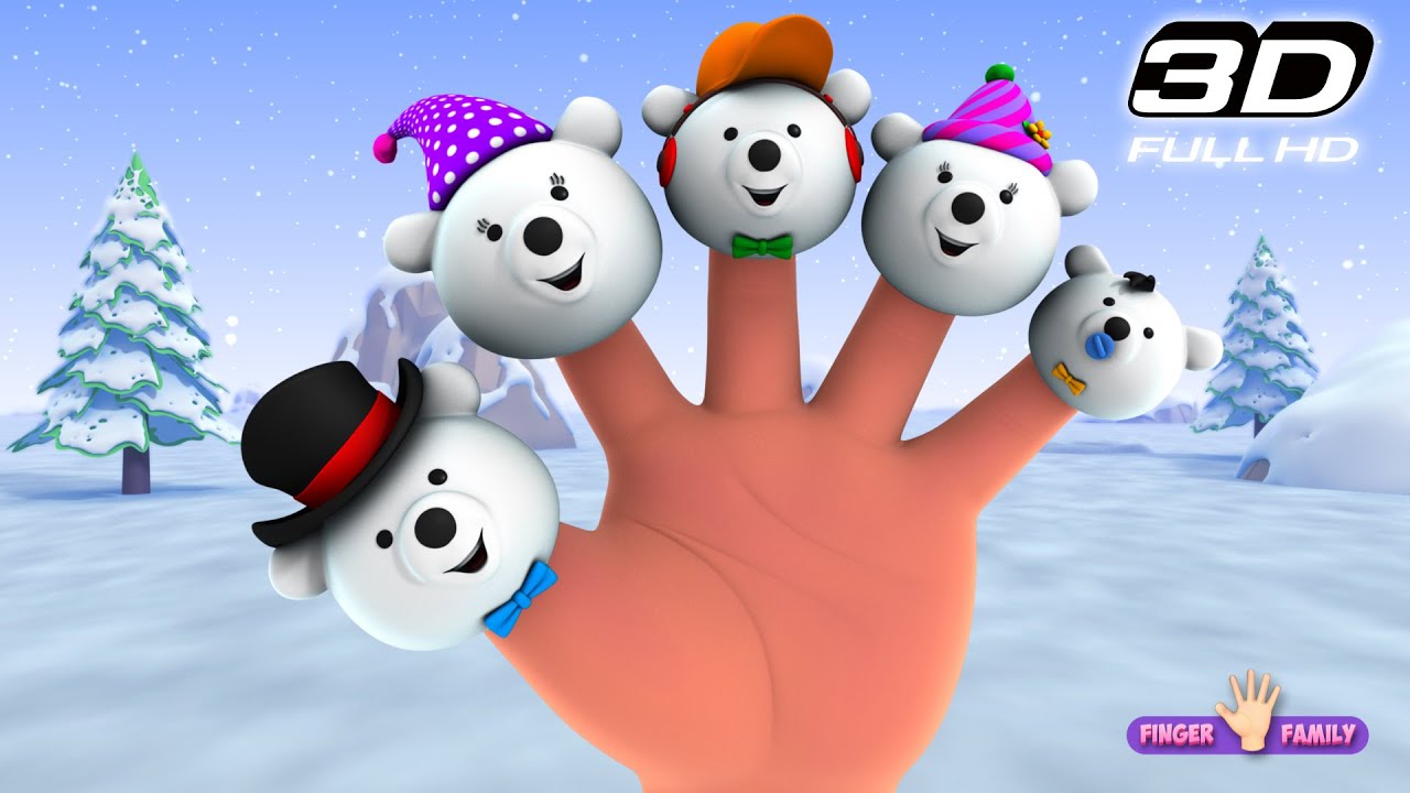 The Finger Family Polar Bear Pop Family Nursery Rhyme | Christmas Finger Family Songs