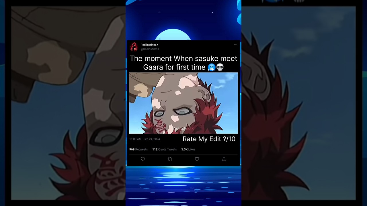 The first time sasuke meet gaara 🥶💀 #sasuke #naruto #anime #shorts