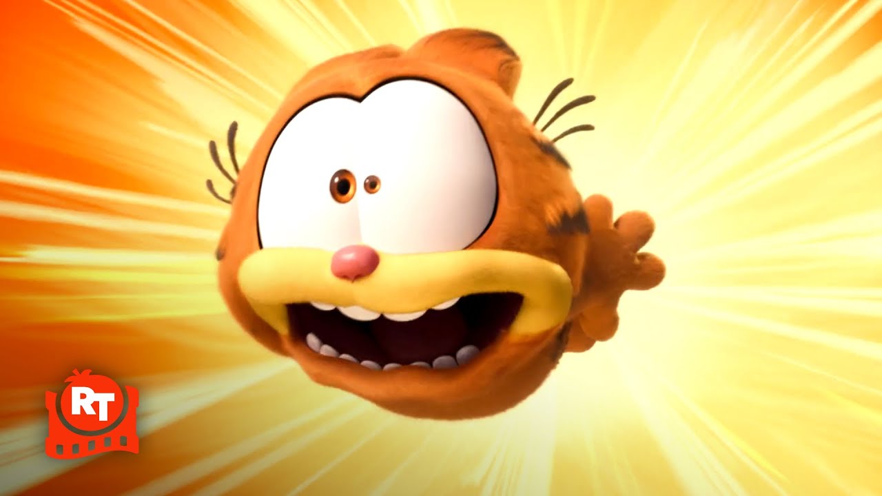 The Garfield Movie (2024) - Hilarious Train Jump Scene