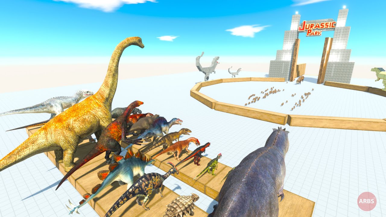 The Hunger Games: Dinosaurs vs 100 Wild Boars | Animal Revolt Battle Simulator