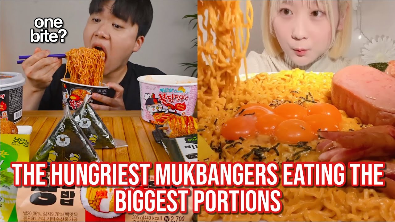 the HUNGRIEST mukbangers eating the BIGGEST portions