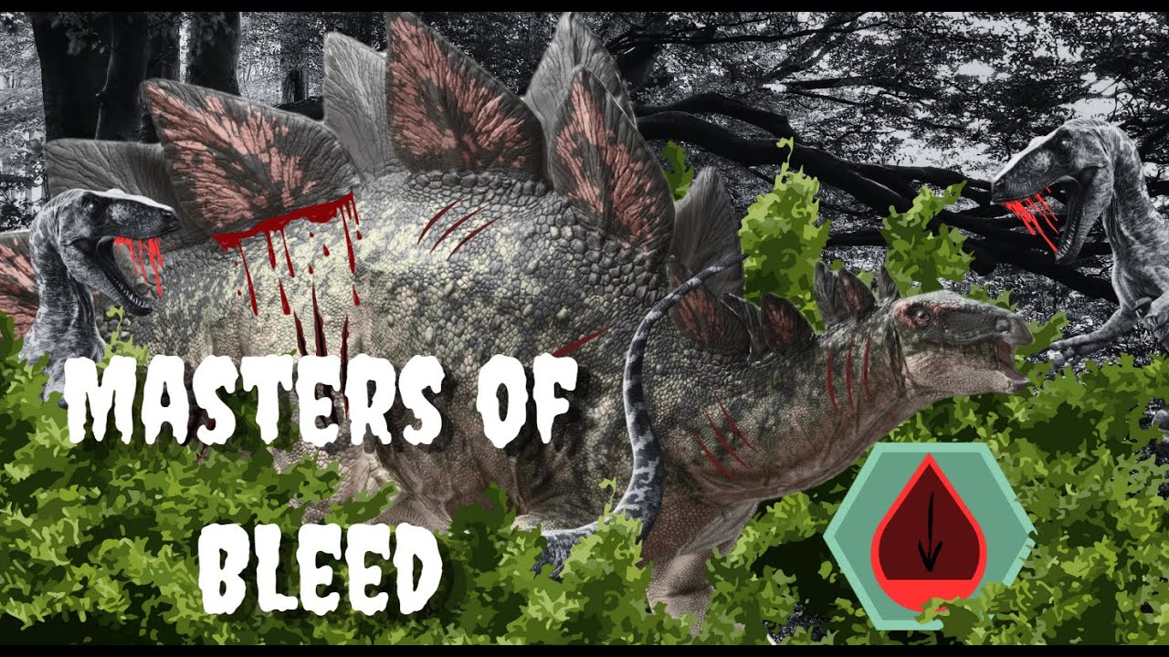 The Isle Evrima Omniraptor pack bleeding out an Adult stegosaurus