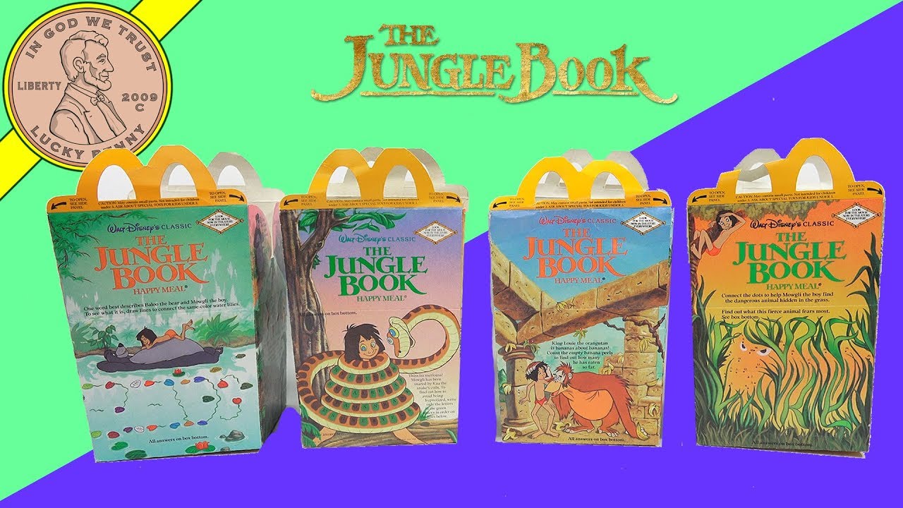 The Jungle Book McDonald's 1989 Happy Meal Set