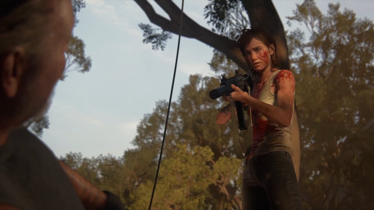 The Last of Us 2 - Ellie's Most Badass Scene - Ellie gets Stabbed on a tree and Kills two Rattlers