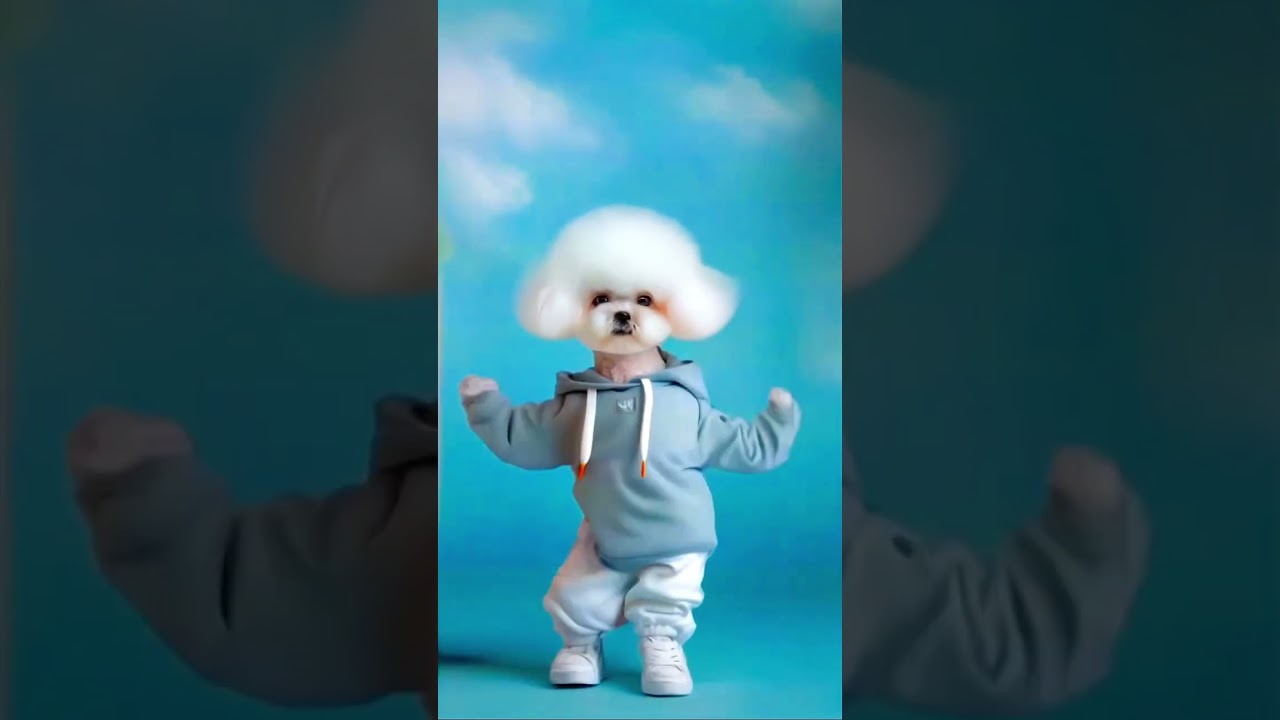 The little Bichon is doing the #MotoShake too, so cute! #DancingDog #AdorablePup
