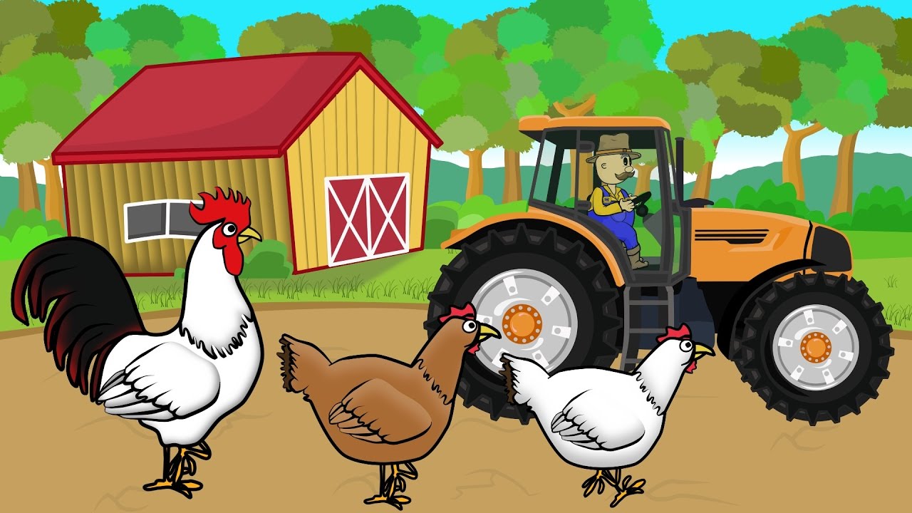 The Little Farmer and the Colorful Tractor - Working on the Farm and Going to Get Hens for Breeding