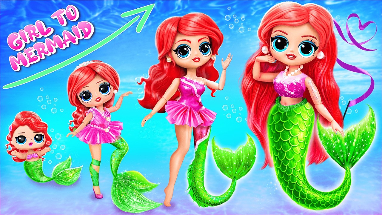 The Little Mermaid Growing Up! LOL OMG DIYs