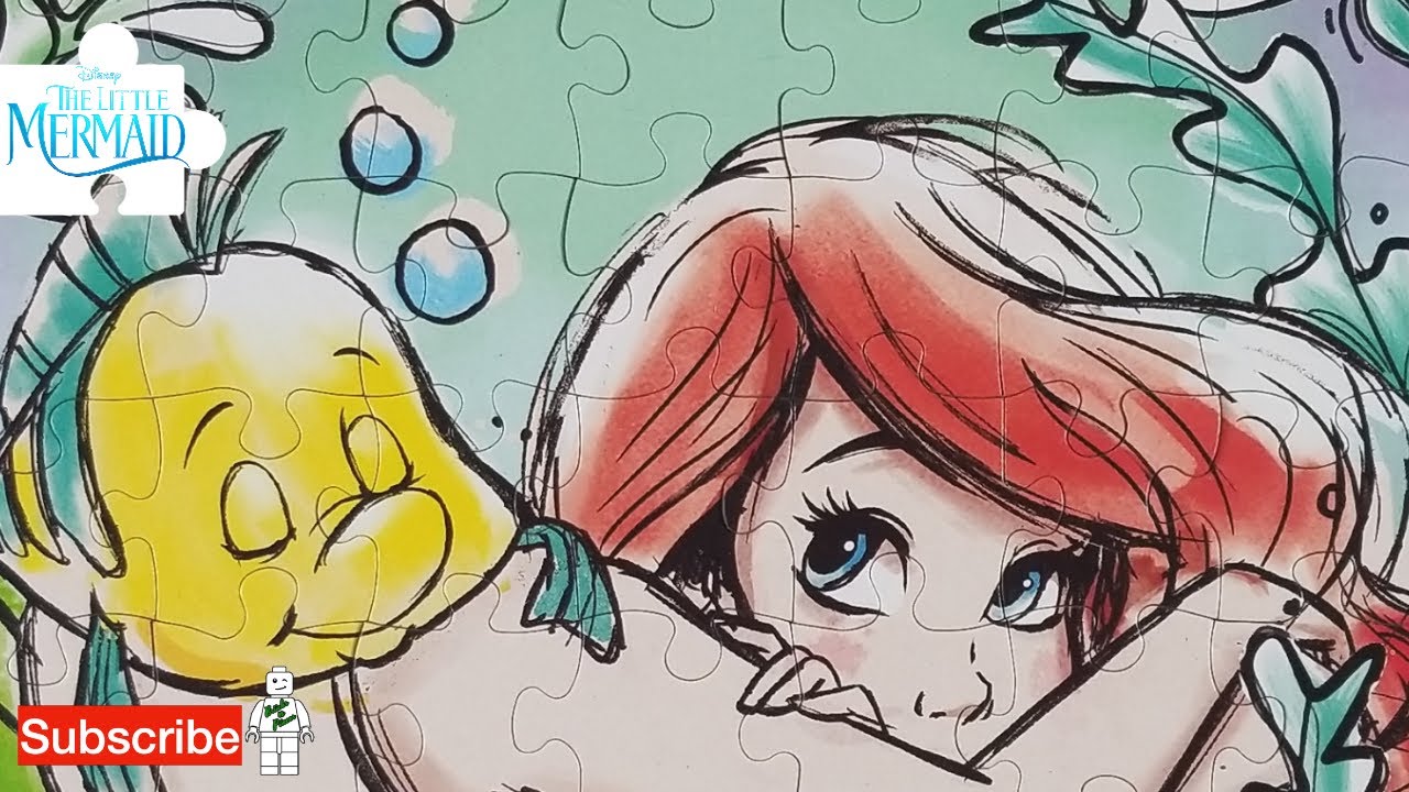 The Little Mermaid Puzzle with Disney Princess Ariel and Flounder! Under  the Sea, 63 Pieces! 🐠