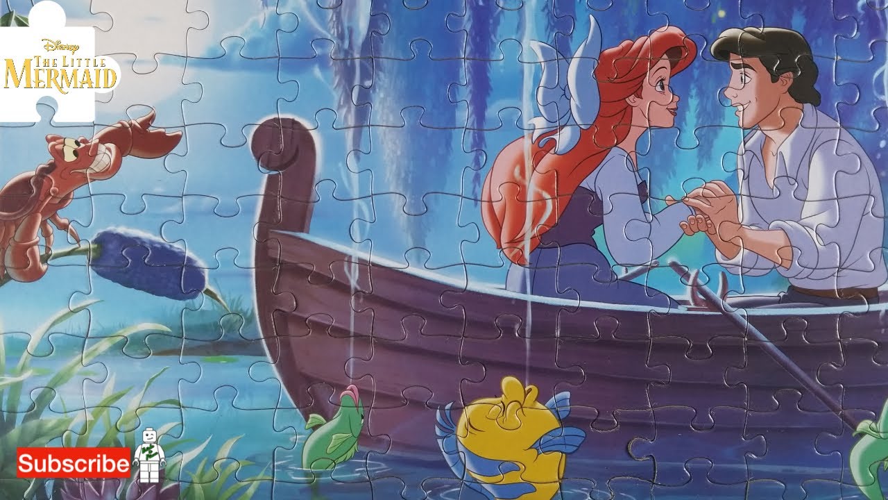 The Little Mermaid Puzzle with Disney Princess Ariel and Prince Eric! Kiss the Girl...100 Pieces!!!