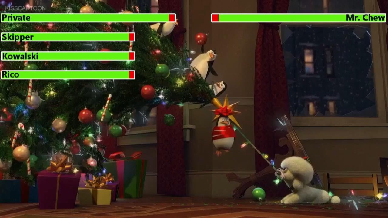The Madagascar Penguins in a Christmas Caper (2005) with healthbars
