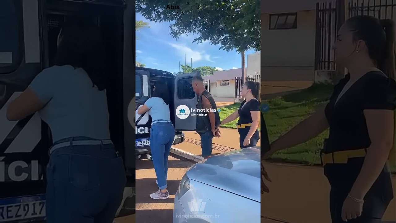 The man was handcuffed and arrested by two female police officers.
