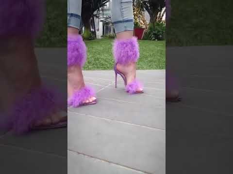 The Massimo in purple, by Sara Lilas Massimo. Does fur enhance these high heels stilettos?