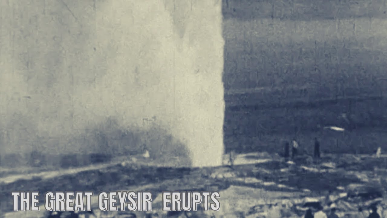 The Original Great Geysir Erupts in 1950 - Rare Sight
