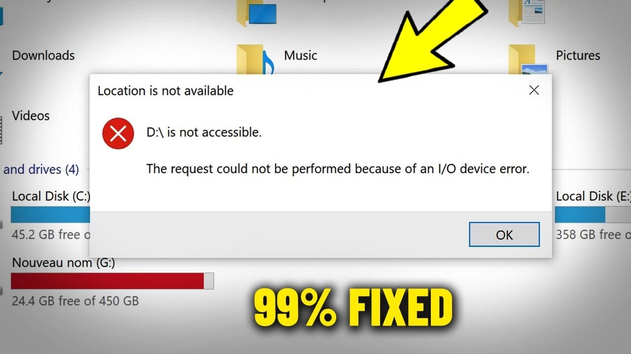 The request could not be performed because of an I/O device error in Windows 11/10/8/7 - How To Fix