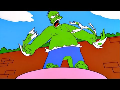 The Simpsons Homer Becomes Incredible Hulk